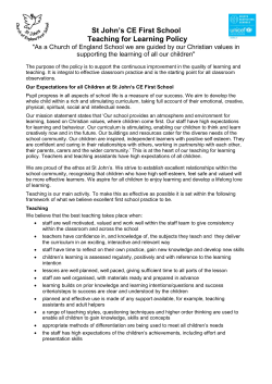 This policy document sets out the school`s aims, principles and