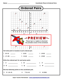 Ordered Pairs - Super Teacher Worksheets