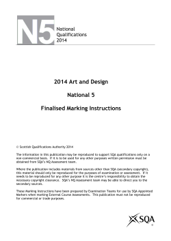 2014 Art and Design National 5 Finalised Marking Instructions
