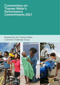 CCG commentary on Thames Water`s performance