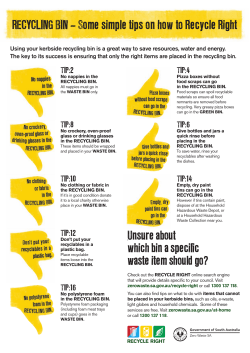 RECYCLING BIN - Some simple tips on how to Recycle Right