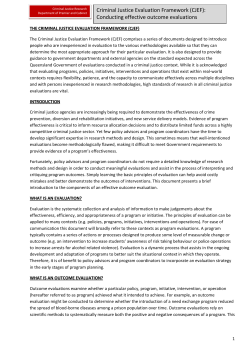 Conducting effective outcome evaluations