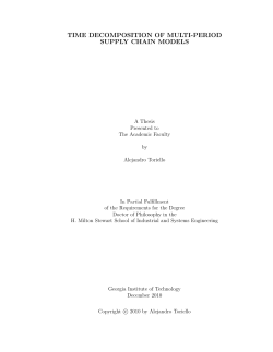 time decomposition of multi-period supply chain models