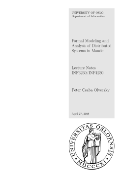 Formal Modeling and Analysis of Distributed