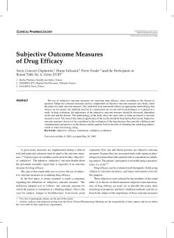 Subjective Outcome Measures of Drug Efficacy