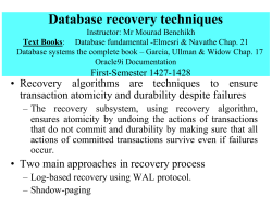 Database recovery techniques