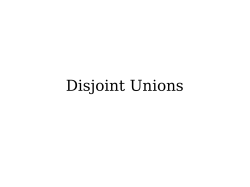 Disjoint Unions
