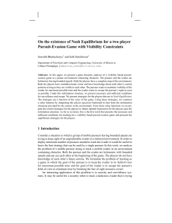 On the existence of Nash Equilibrium for a two player Pursuit