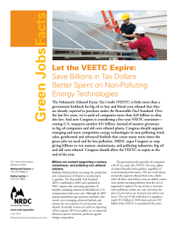 NRDC: Let the VEETC Expire - Save Billions in Tax Dollars Better