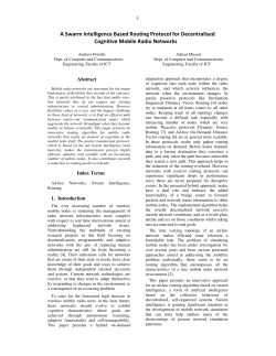A Swarm Intelligence Based Routing Protocol for Decentralised