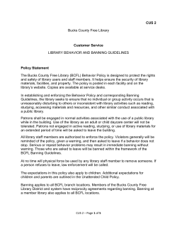 Library Behavior - Bucks County Free Library