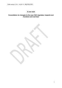 Consultation on CQC`s new approach to