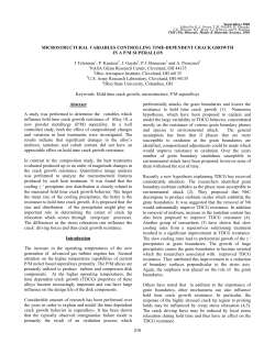 Microstructural Variables Controlling Time