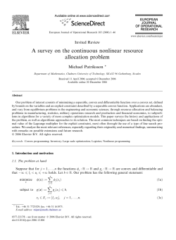 A survey on the continuous nonlinear resource allocation problem