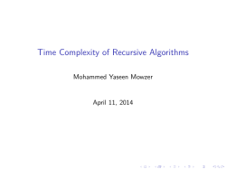 Time Complexity of Recursive Algorithms