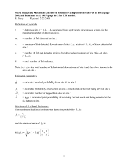 Calculation of Detection Probabilities Adapted from Burnham et al