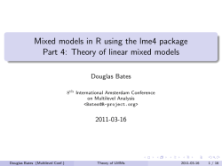 Mixed models in R using the lme4 package Part 4: Theory of linear