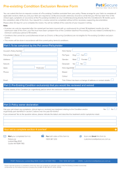 Pre-existing Condition Exclusion Review Form
