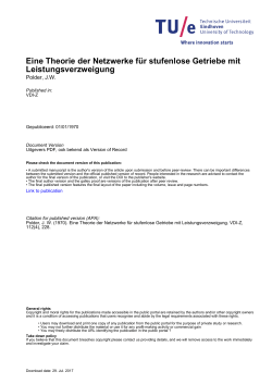 Eine Theorie der Netzwerke f&uuml;r stufenlose Getriebe mit