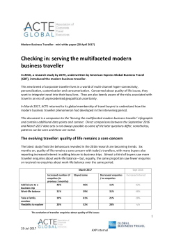Checking in: serving the multifaceted modern business traveller