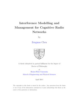 Interference Modelling and Management for Cognitive Radio Networks
