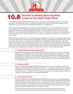 10.5 Secrets to Getting More Qualified Leads at Your Next Trade Show