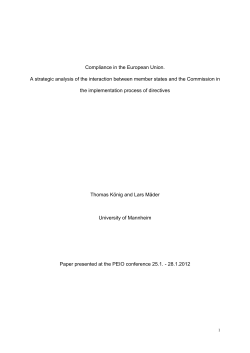 Compliance in the European Union. A strategic analysis of the