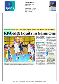 KPA edge Equity in Game One