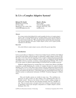 Is Echo a Complex Adaptive System?