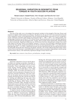 seasonal variation in isokinetic peak torque in youth soccer players