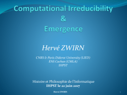 Irr&eacute;ductibilit&eacute; computationnelle et impr&eacute;dictibilit&eacute;