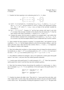 Optimization Example Sheet 2 F. Fischer Easter 2015 1 Consider