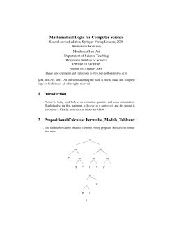 Mathematical Logic For Computer Science