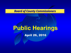 Public Hearing Village F Master PD- Parcels N-1, N-4, N-5, N-6, N