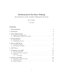 Mathematical Decision Making An Overview of