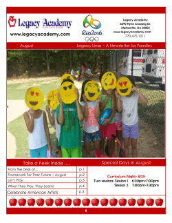 Legacy Lines August 2016 - Legacy Academy Flynn Crossing