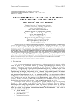 identifying the utility function of transport services from stated
