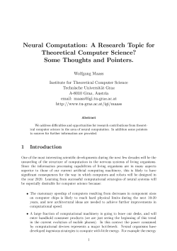 Neural Computation