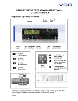 DRIVERS SHORT OPERATING INSTRUCTIONS &ndash; DTCO 1381 Rel