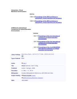 Interpreters, Virtual Machines And Emulators