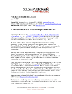 St. Louis Public Radio to assume operations of KMST