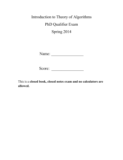 Theory of Algorithms sample questions
