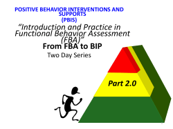 Functions Based Behavior Intervention Planning From FBA to BIP