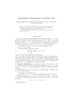 ALGORITHMIC CONSTRUCTION OF HURWITZ MAPS 1