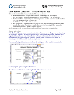 Ergonomics cost benefit calculator instructions