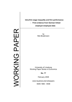 Intra-firm wage inequality and firm performance &ndash; First evidence