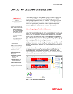 Contact On Demand for Siebel CRM