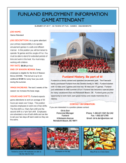 Funland Employment Information Game Attendant