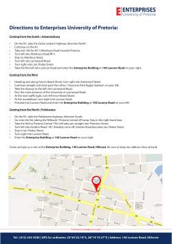 Directions to Enterprises University of Pretoria: