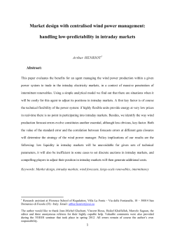 Market design with centralised wind power management: handling